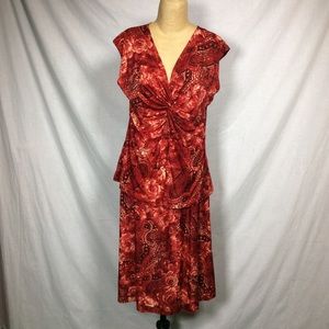 janana’s Women’s Red/Pink Floral Top & Skirt Set